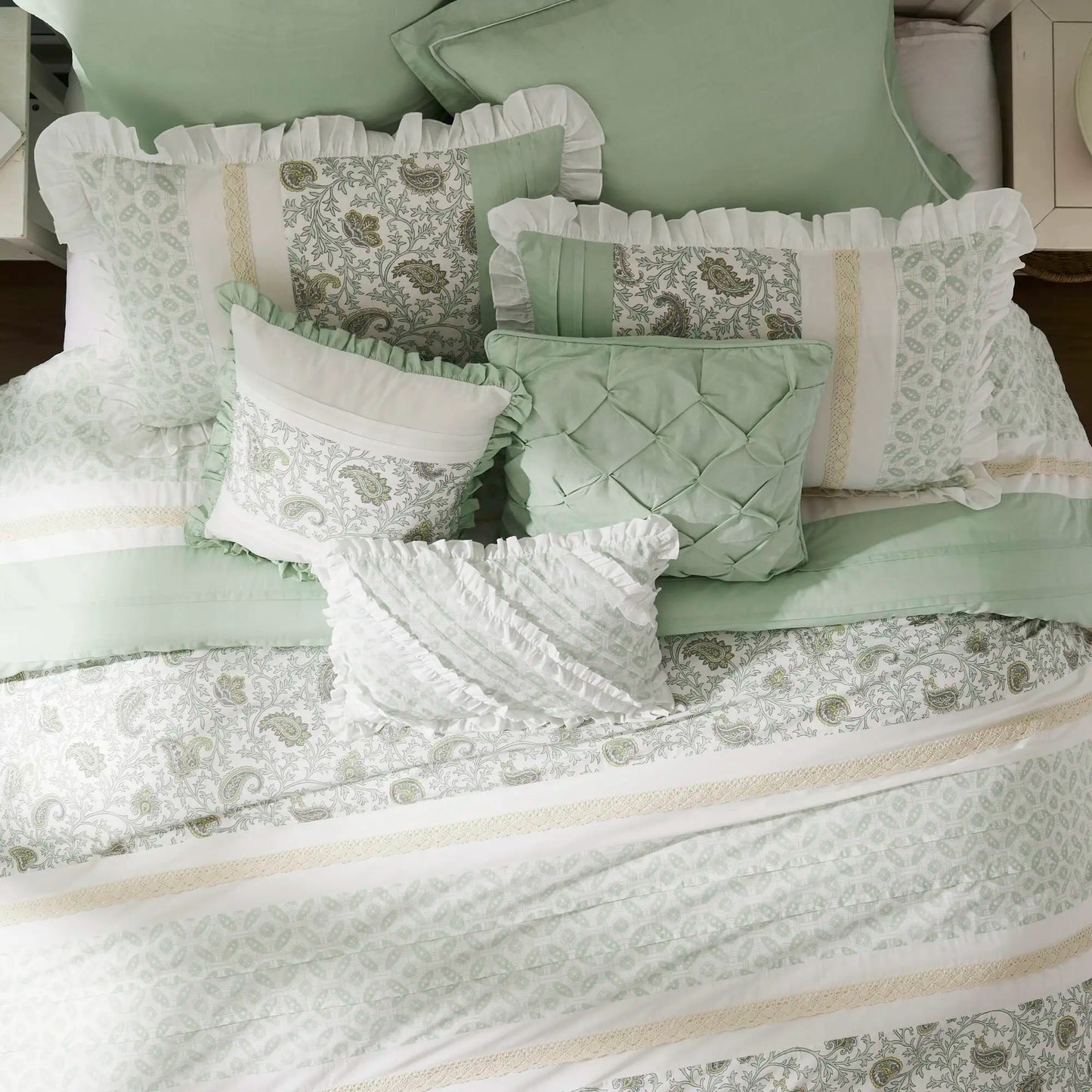 Cotton Percale Comforter Set 9 Piece