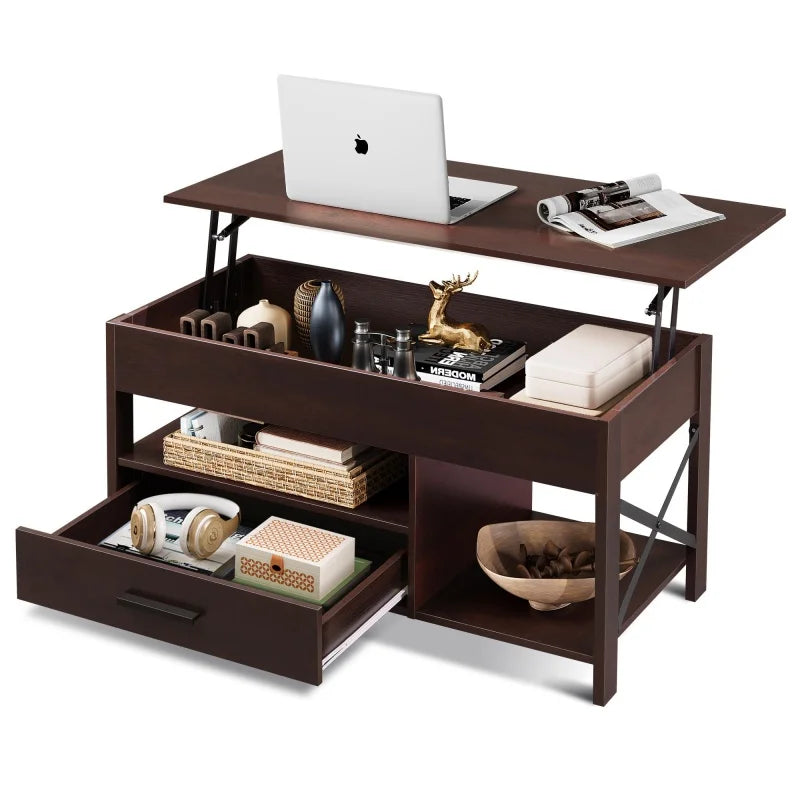 Galaxhero Lift Top Coffee Table With Hidden Compartment Storage Shelf