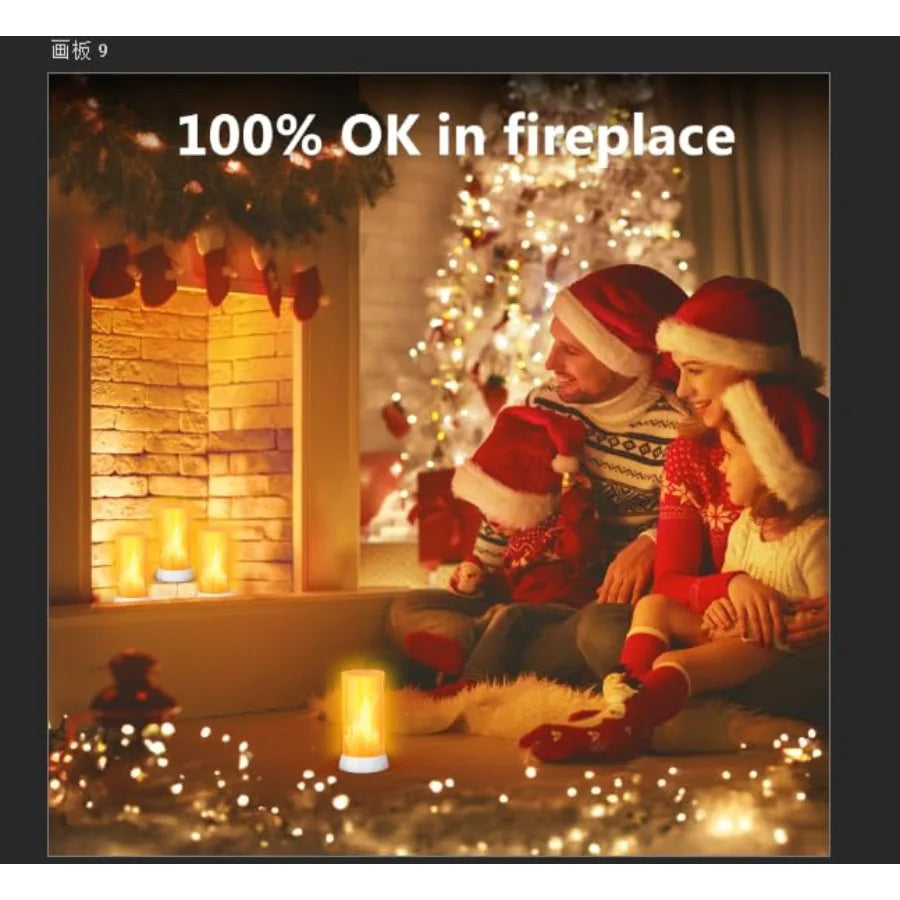 LED Flame Light 2-Pack USB Rechargeable Flameless Candles Remote Timer