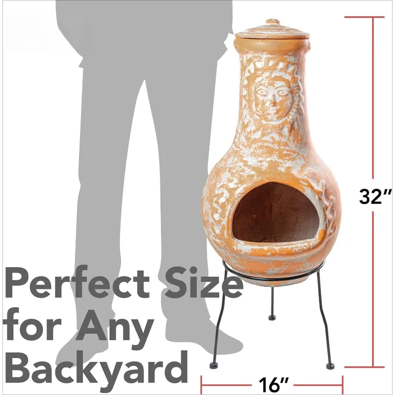 Chiminea Outdoor Fireplace Clay Chimineas With Rain Lids And Stands