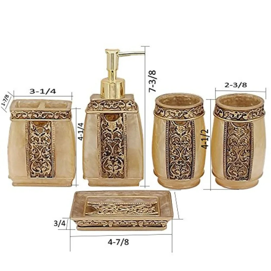 Stainless Steel Bathroom Accessories Set Soap Dispenser And Holder Tumbler