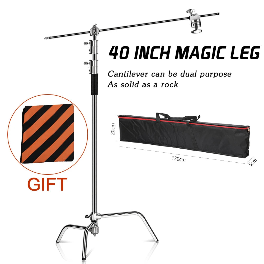 SH Stainless Steel Century Foldable Light Stand C-Stand for Softbox Photography