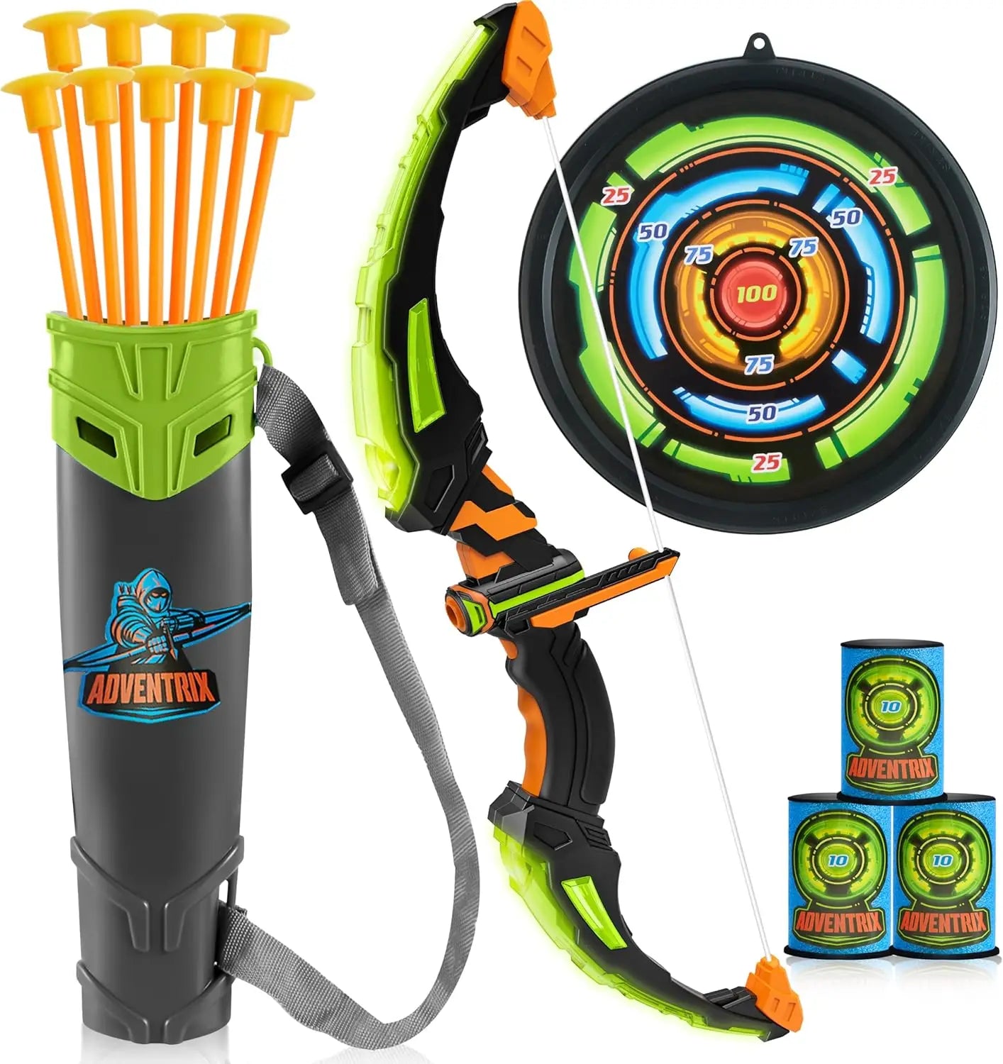 Joyfy LED Light Up Kids Bow And Arrow Archery Set