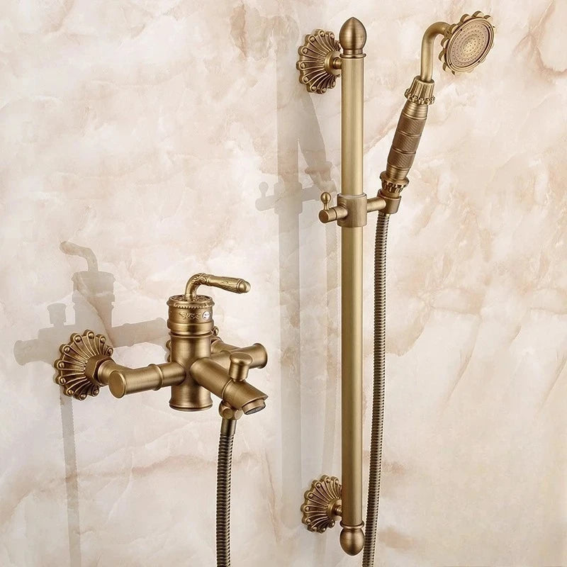 ZGRK Wall Mounted Bathtub Shower Dual Control Faucet Set