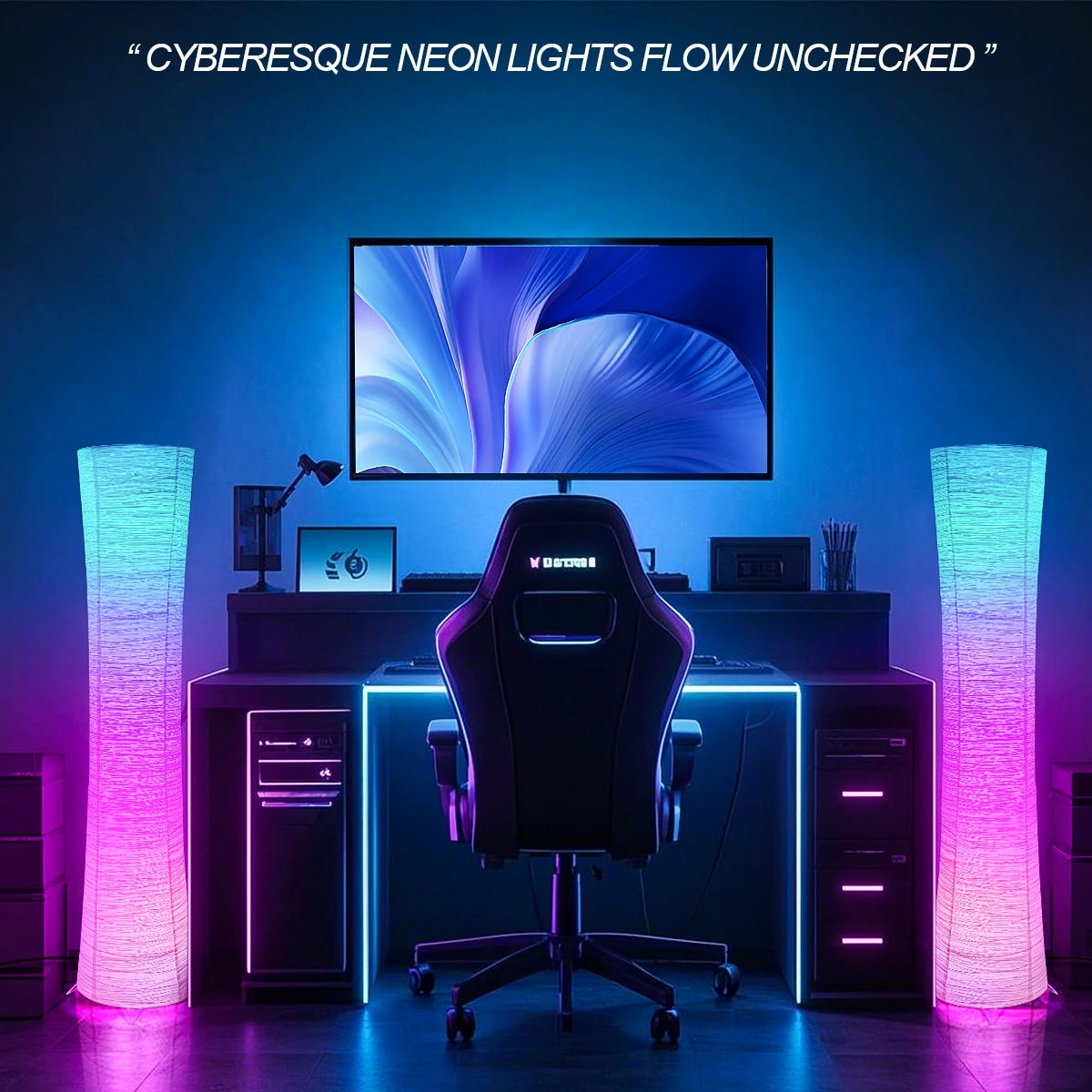 Paper Floor Lamp RGB LED Smart Light With Remote Control