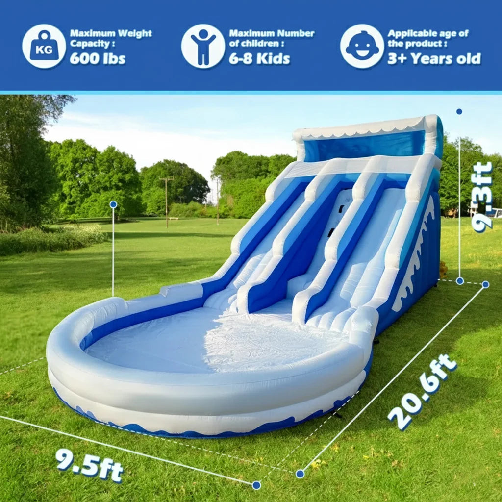 VANCEN Double Inflatable Water Slide With Blower For Backyard