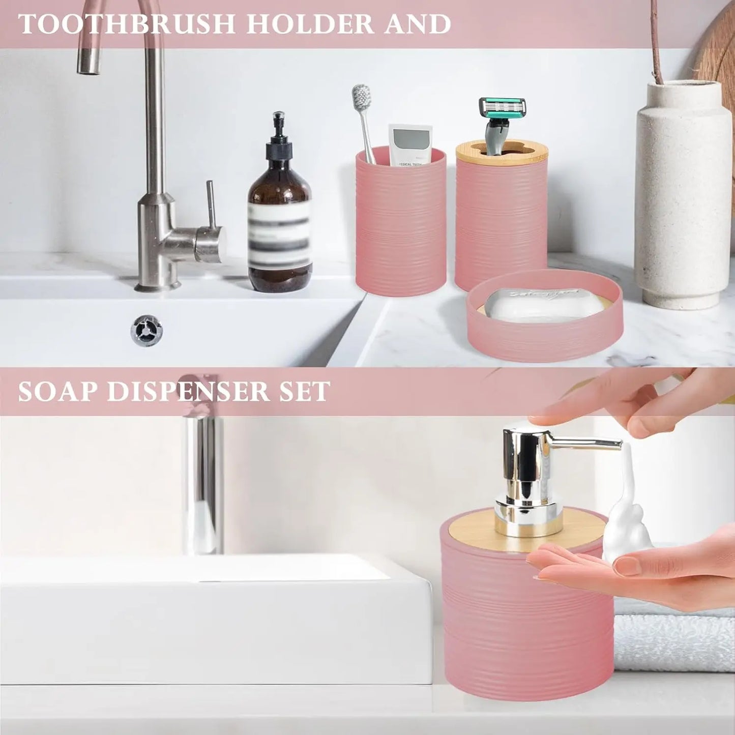 Bathroom Accessories Set Soap Dispenser Toothbrush Holder Soap Dish Cup