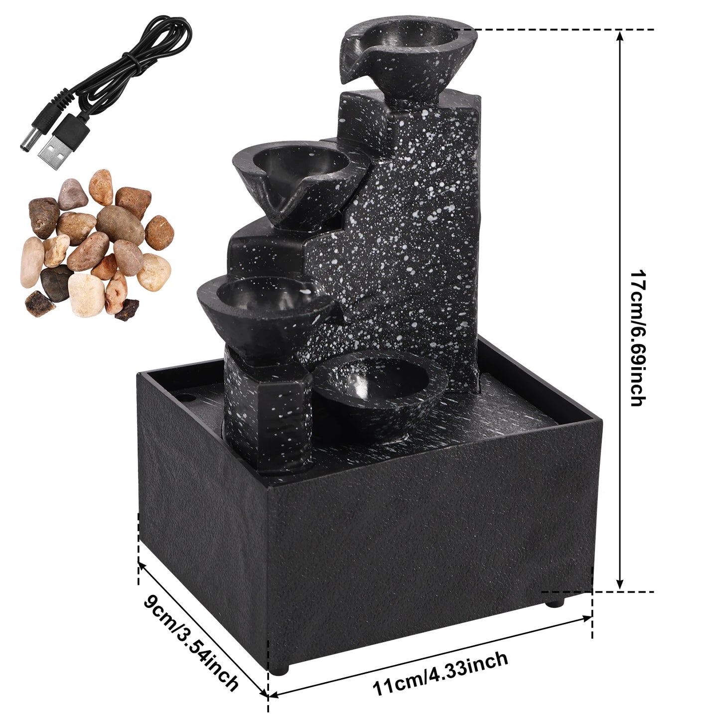 Art Waterfall Desk Fountain Ornament for Living Room Office