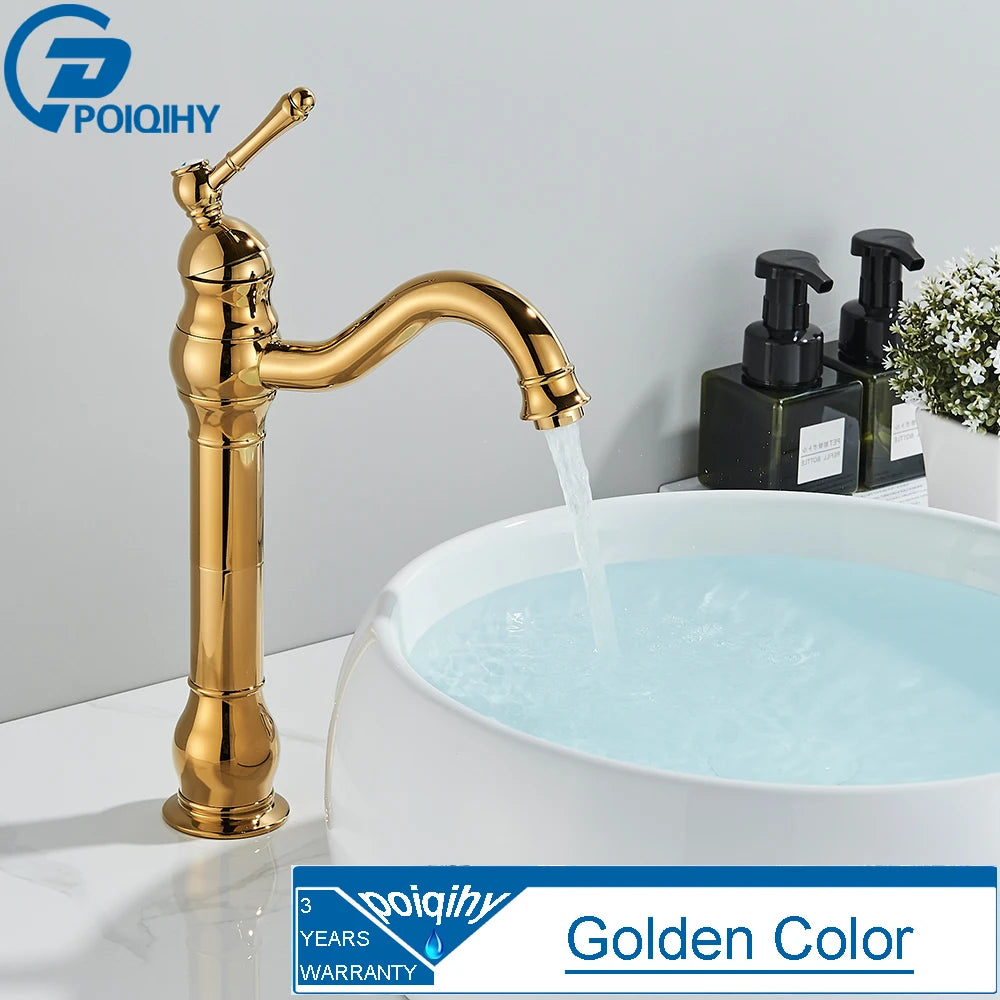 Poqihy Basin Vessel Sink Faucet Deck Mounted One Hole