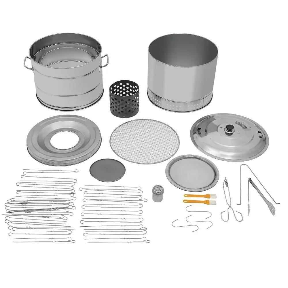 Stainless Steel Charcoal Barbecue Grill With 50 Skewers For Camping