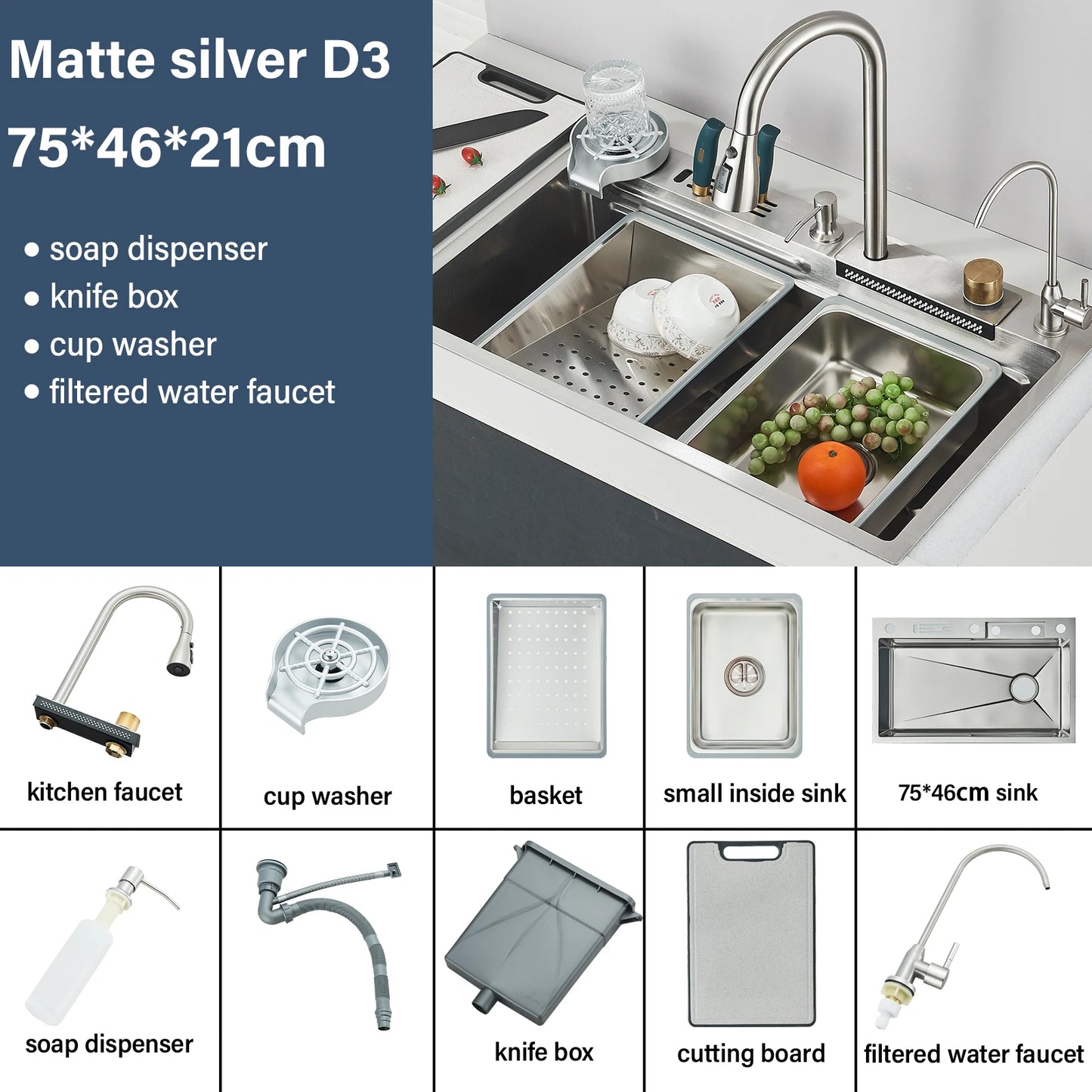 Shinesia Stainless Steel Kitchen Faucet Set With Digital Display