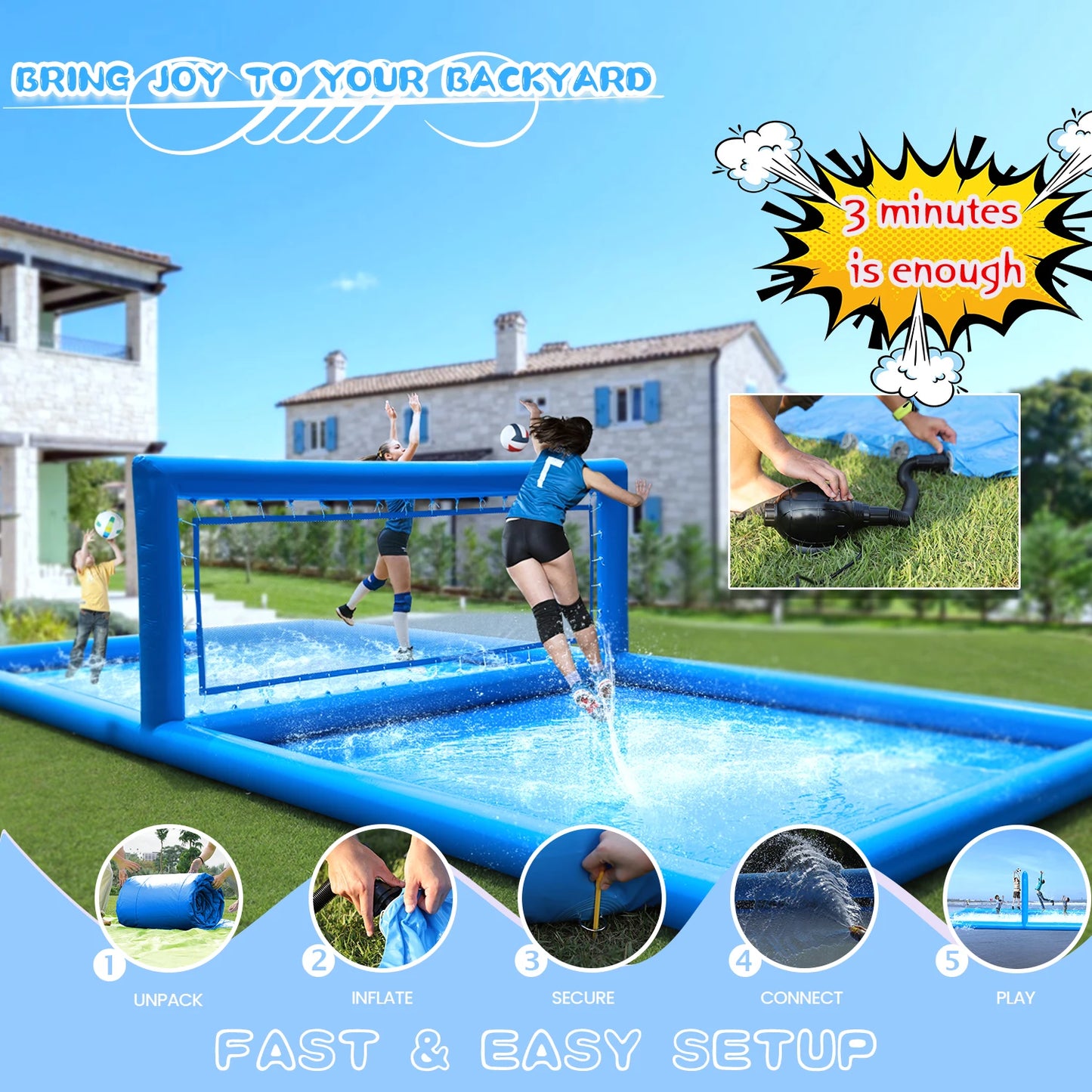 RTS Inflatable Volleyball Court Outdoor Water Play Pool