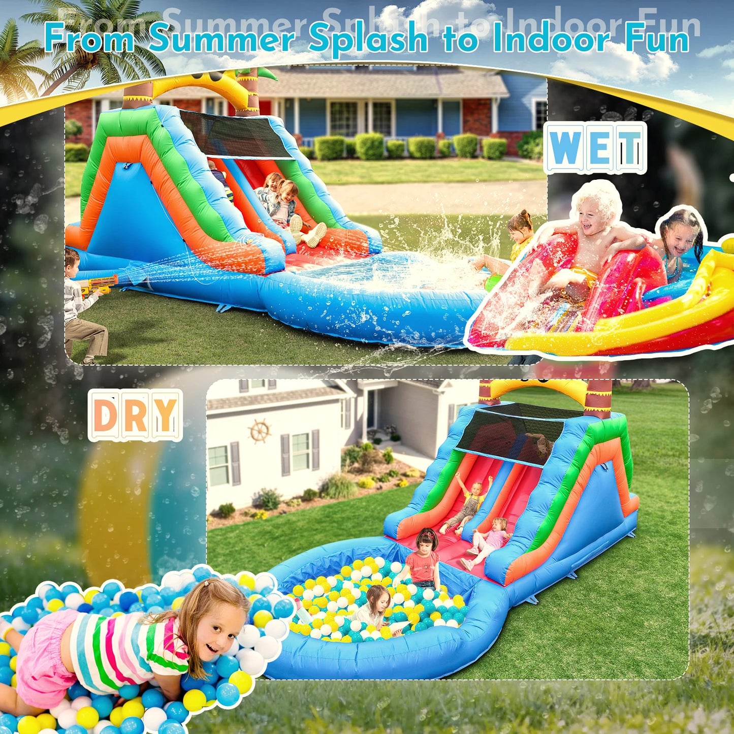 KING INFLATABLE Water Slide and Commercial Bounce House