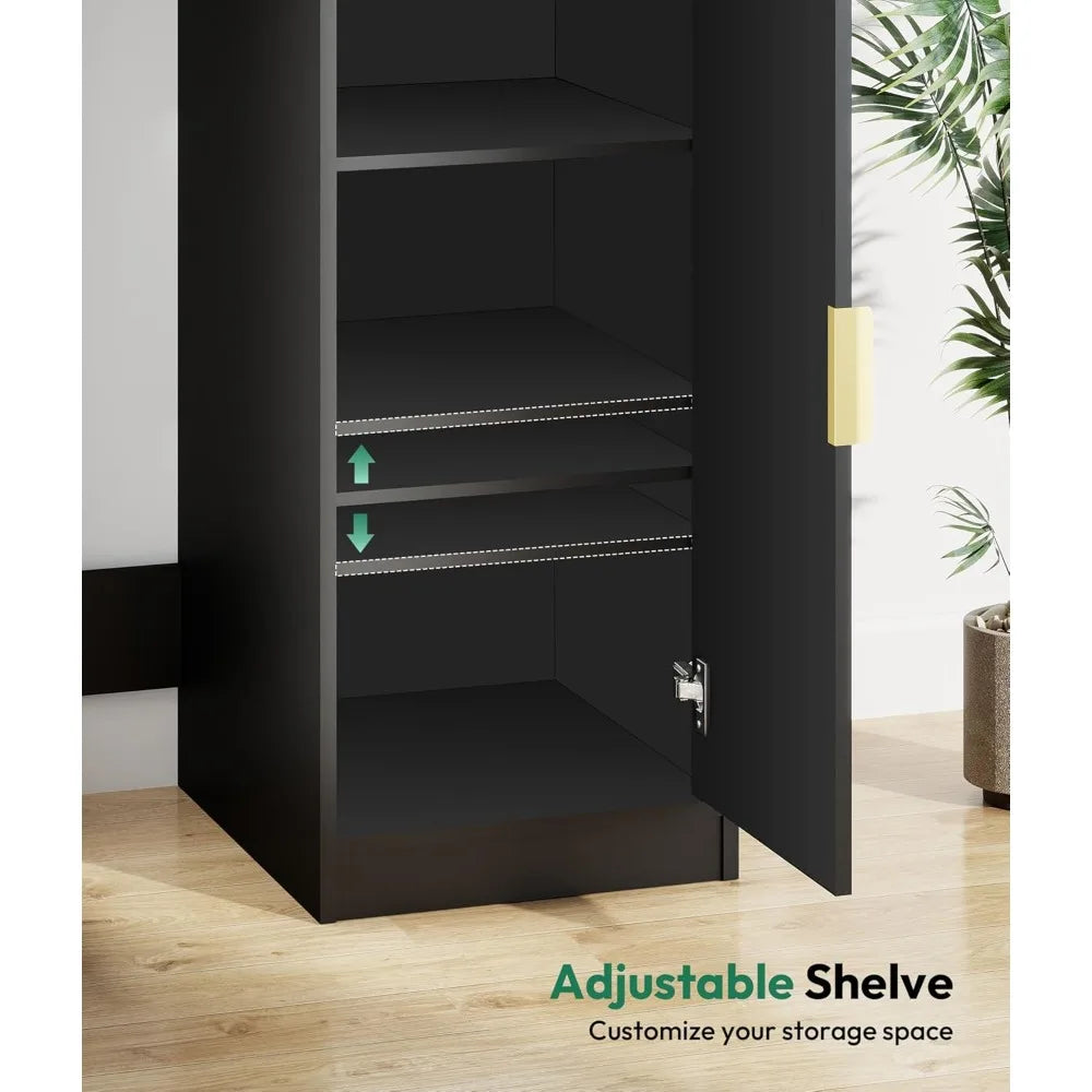 Coffee Bar Cabinet With Mini Fridge Space And Power Outlet