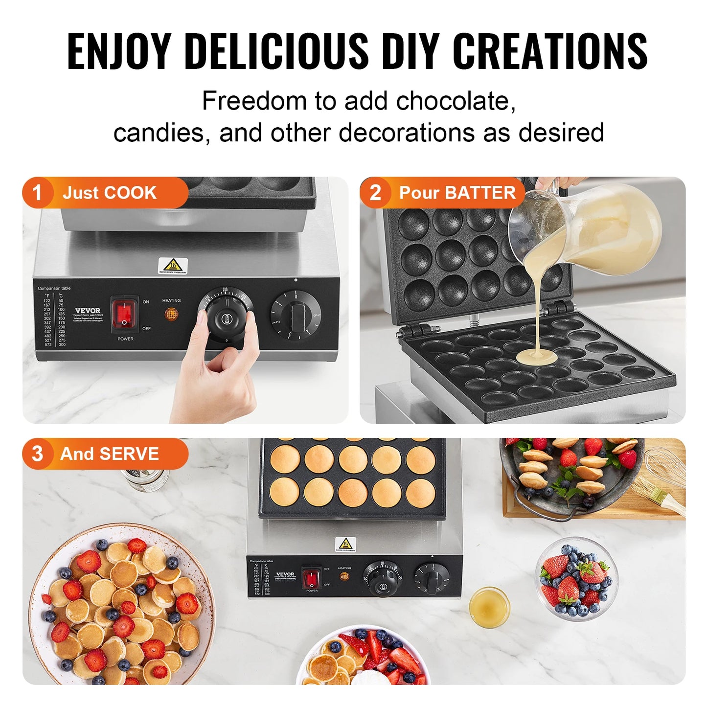 SucceBuy Electric Waffle Maker Dorayaki Pancake Machine