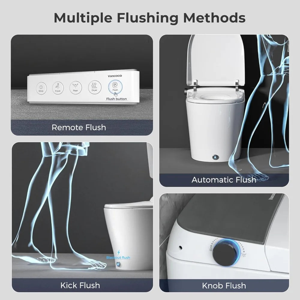 Integrated Smart Toilet With Bidet Features, Night Light, Heated Seats