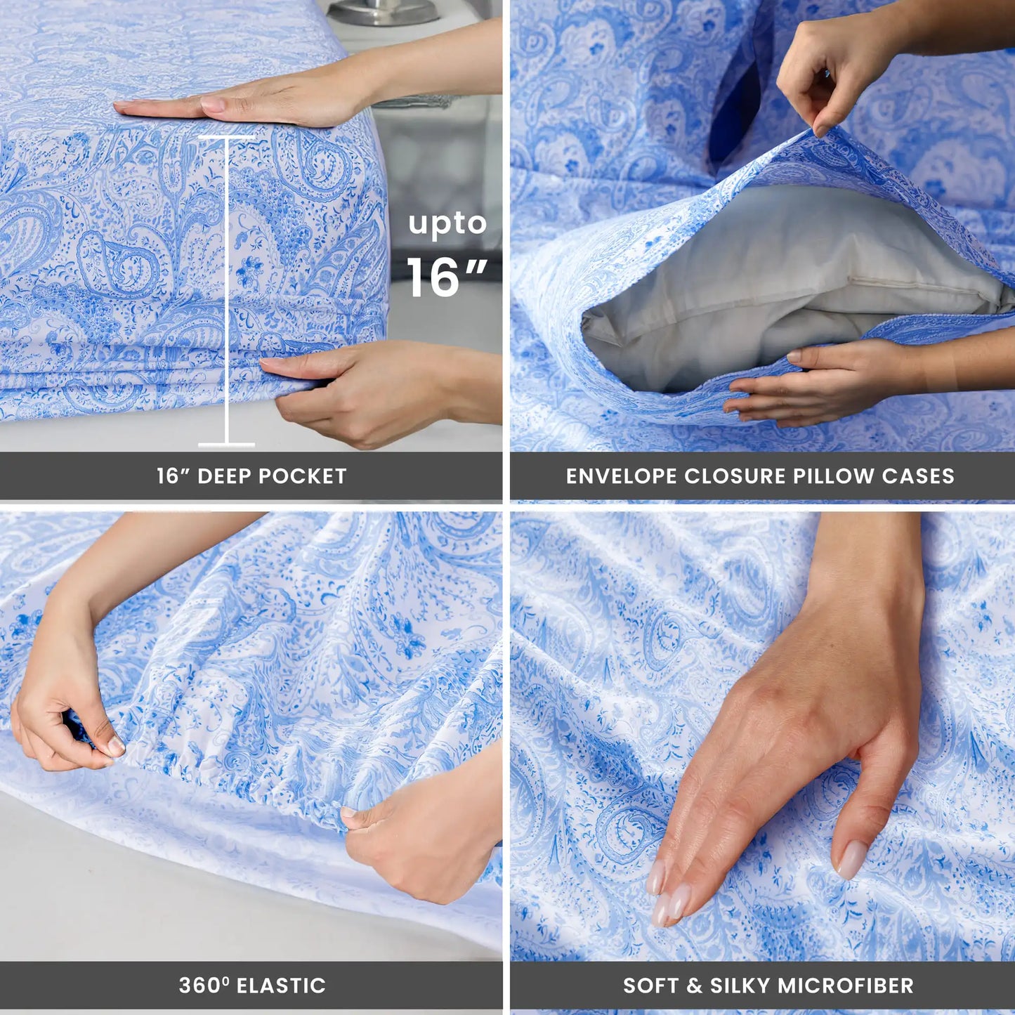 LDC Lux Decor Collection Paisley Microfiber Bed Sheet Set