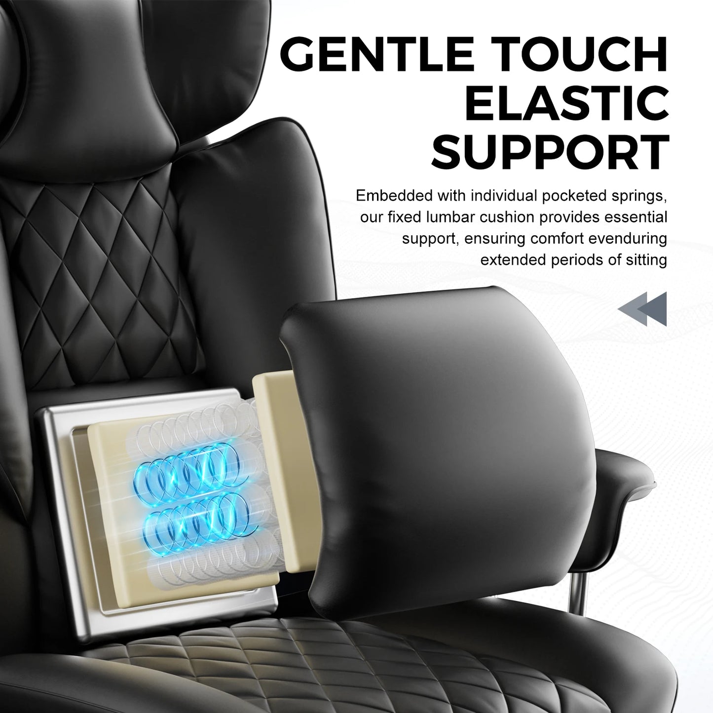 COMHOMA Big and Tall Gaming Chair With Pocket Spring Lumbar