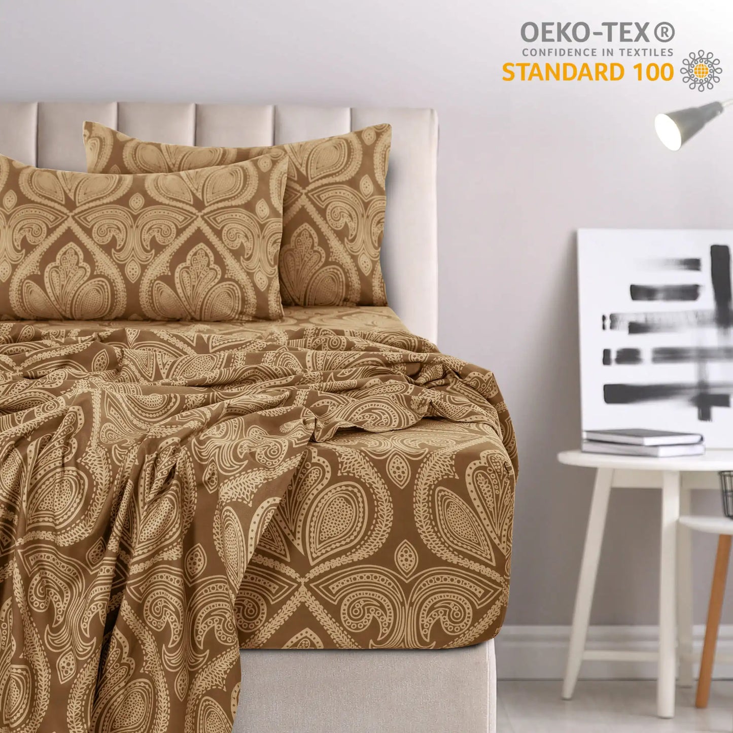 LDC Lux Decor Collection Paisley Microfiber Bed Sheet Set