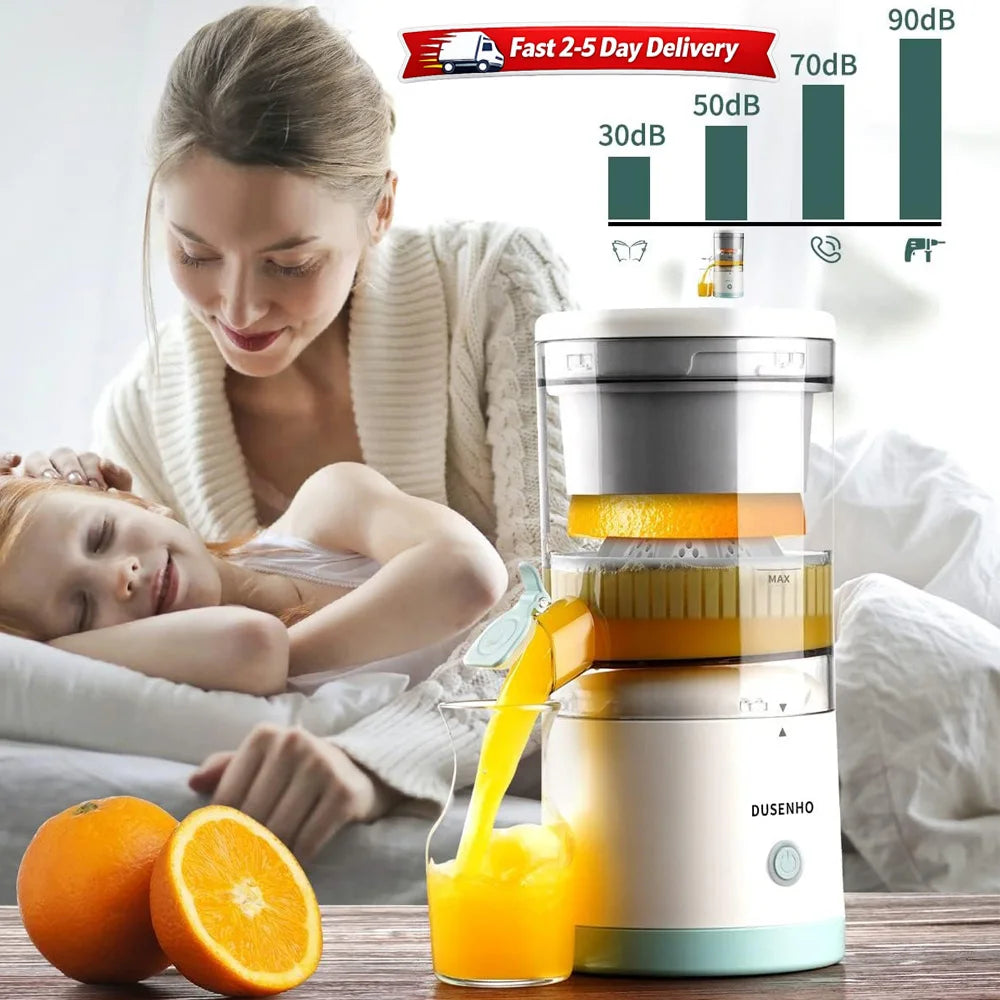 Portable Electric Juicer USB C Rechargeable Citrus Press Cleaning Brush