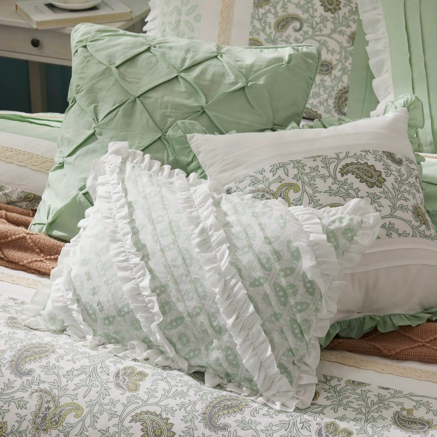 Cotton Percale Comforter Set 9 Piece