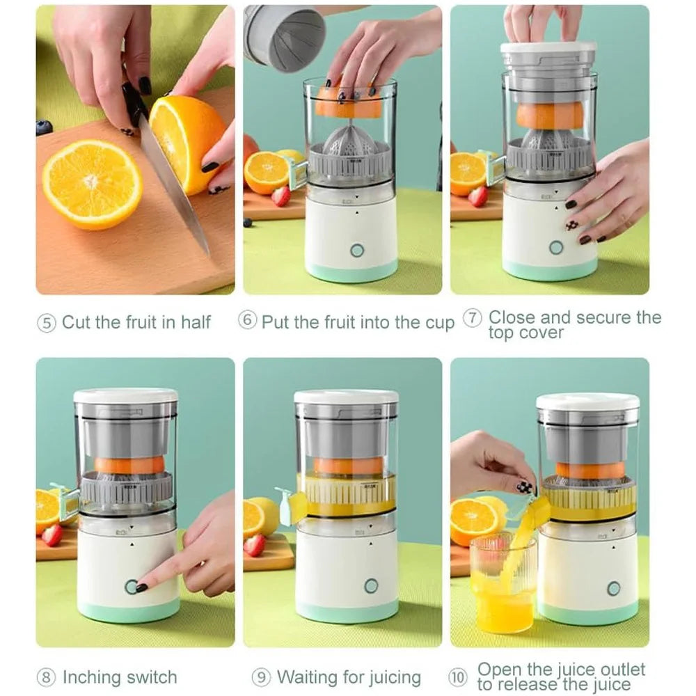 Rechargeable Portable Citrus Juicer USB Charging With Cleaning Brush