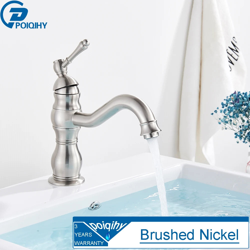Poqihy Basin Vessel Sink Faucet Deck Mounted One Hole