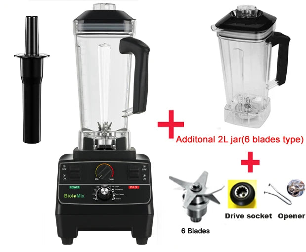 Biolomix 2200W Smart Timer Blender Mixer Juicer Food Processor