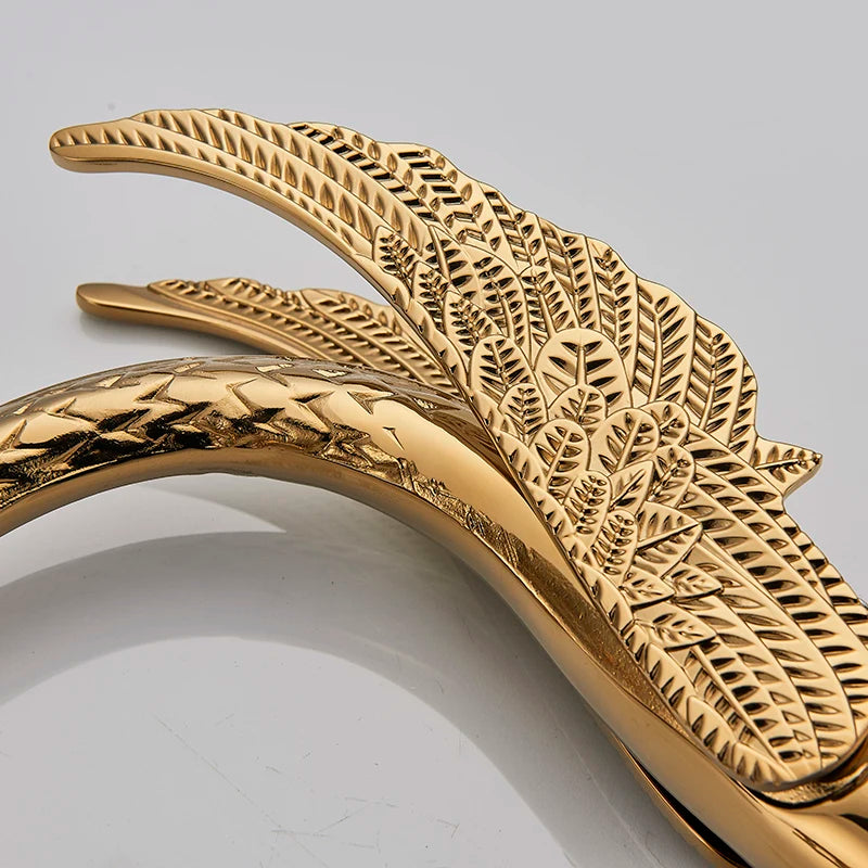 Rozin Swan Shape Brass Faucet With Dual Handles Deck Mount