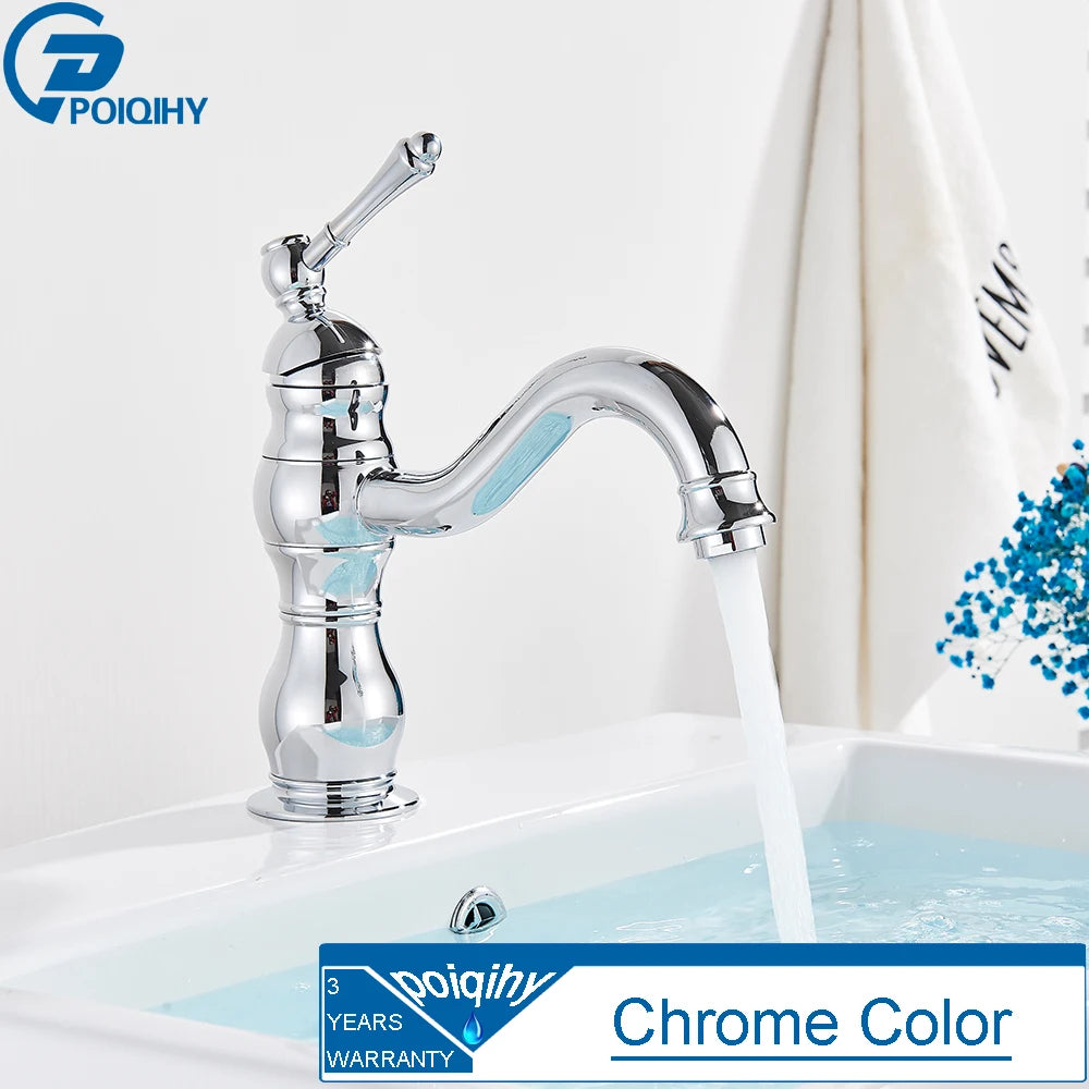 Poqihy Basin Vessel Sink Faucet Deck Mounted One Hole