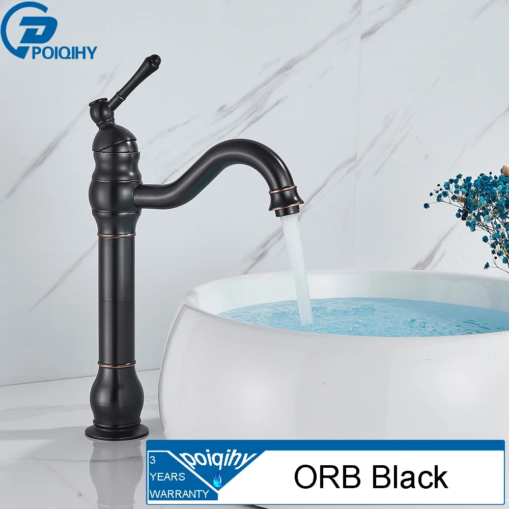 Poqihy Basin Vessel Sink Faucet Deck Mounted One Hole