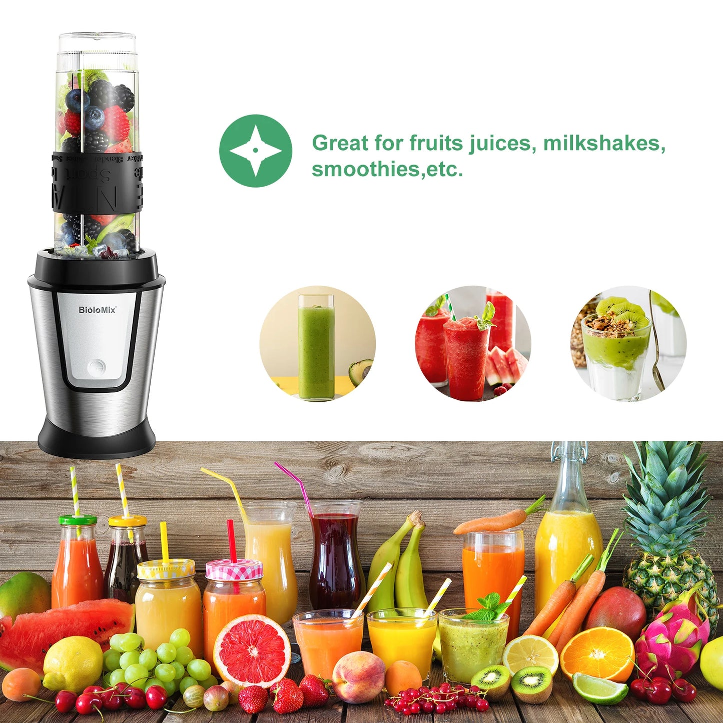 Biolomix 3-In-1 Multifunctional Food Processor 700W Juicer