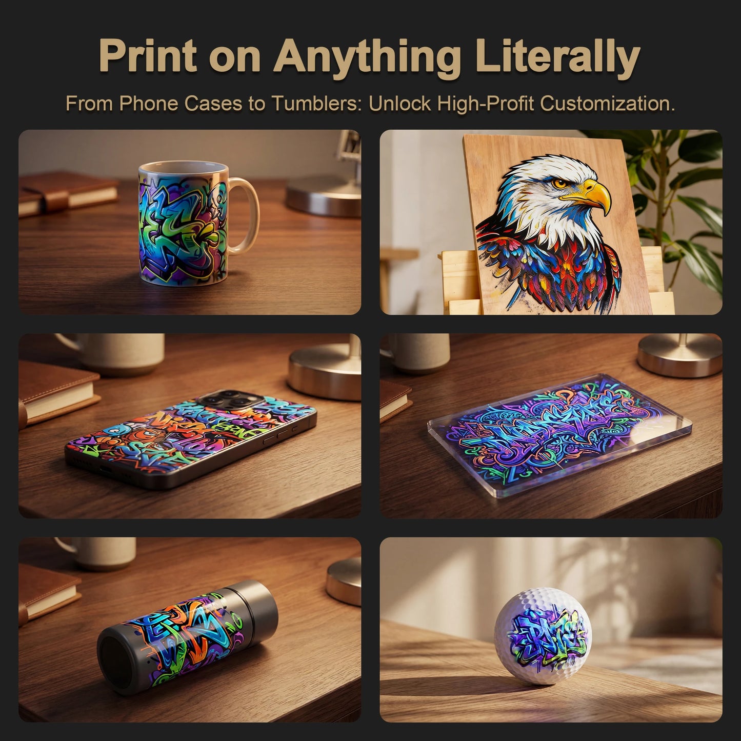 TOPPARTS A4 A3 UV Printer Flatbed Varnish for Phone Case