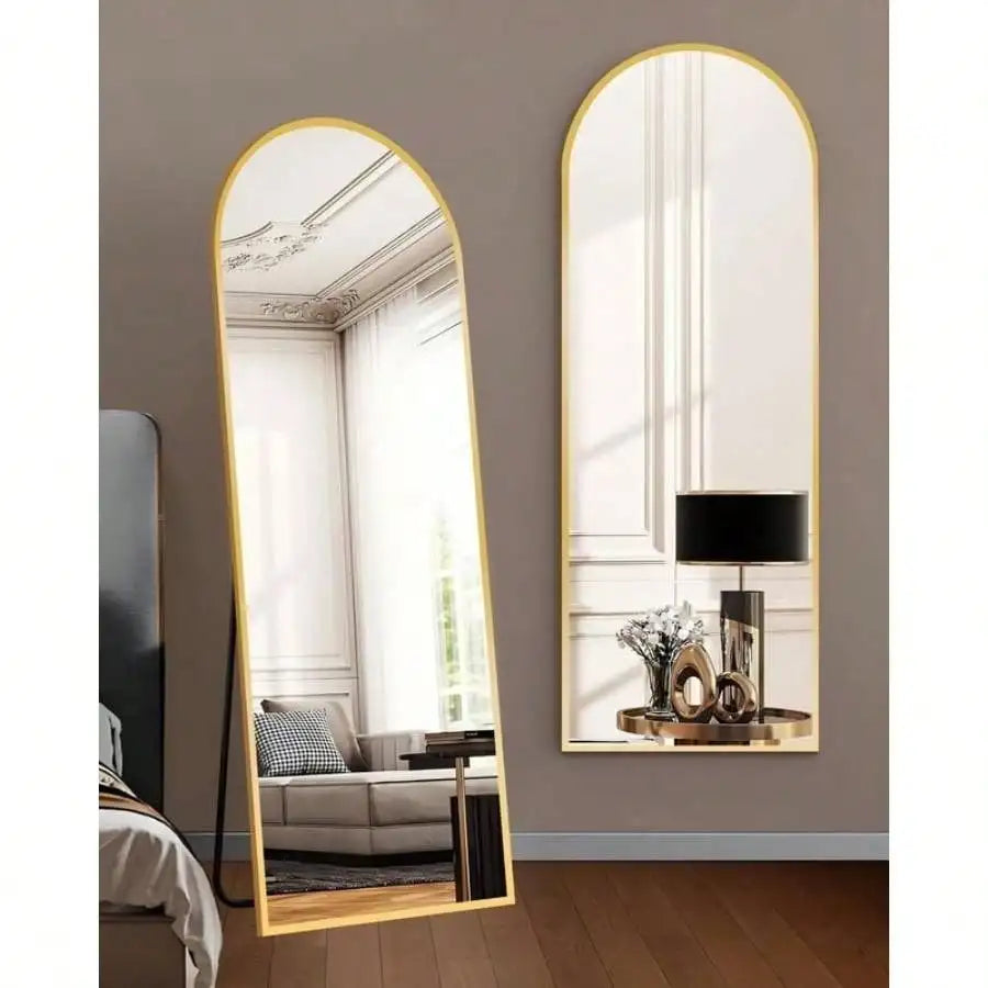 Arched Mirror Floor Wall Mounted Elegant Home Decor Reflection