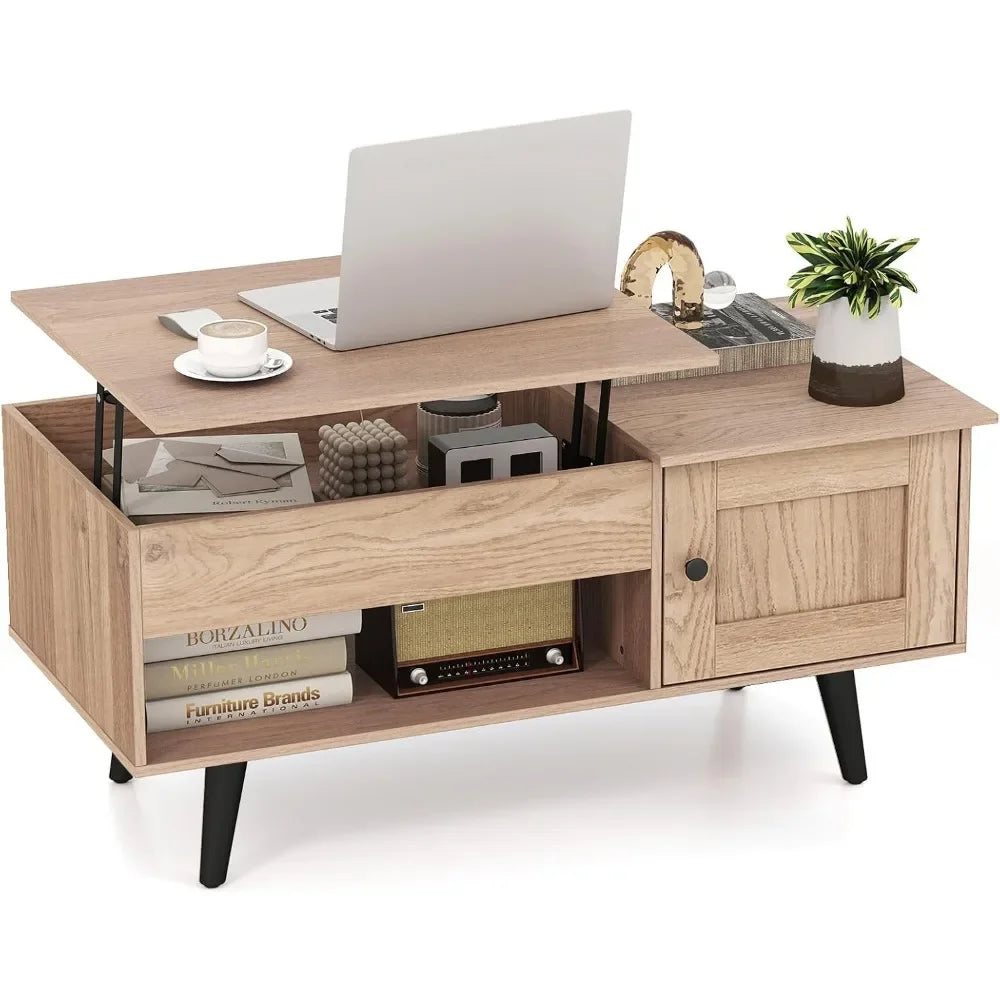 Lift Top Coffee Table With Storage And Hidden Compartment