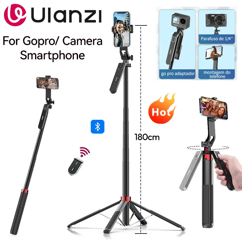 Ulanzi MA09 Selfie Stick Tripod with Remote for iPhone Android