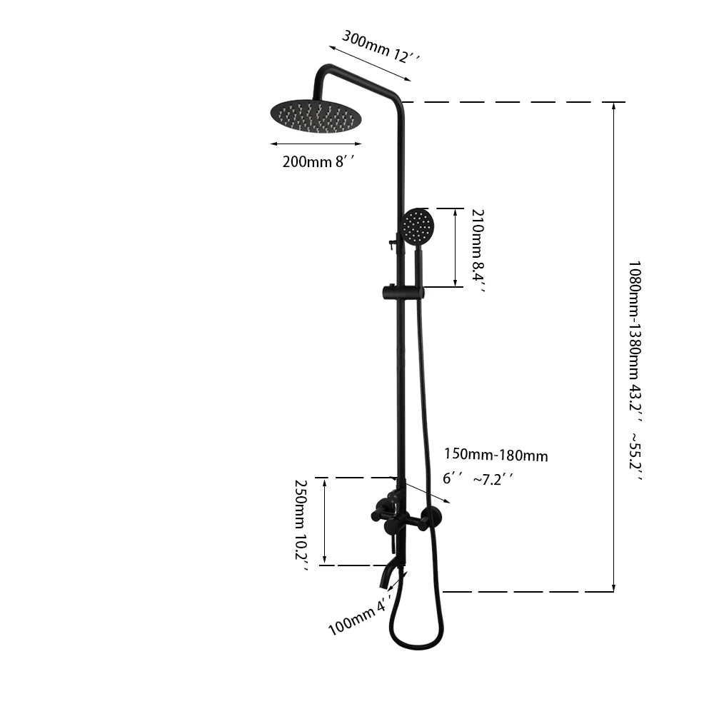 Torayvino Shower Faucet Set 3 Function 360 Swivel Spout