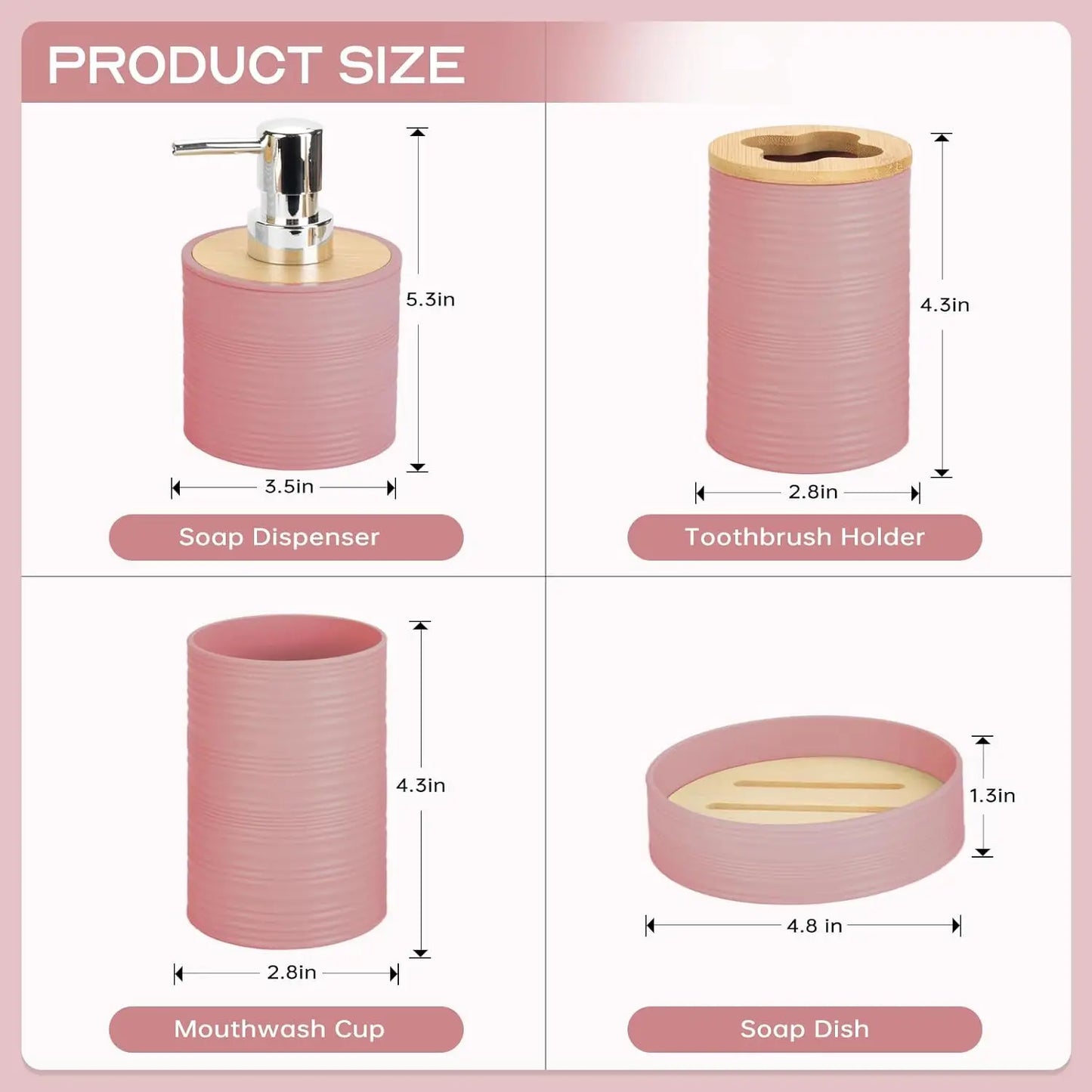 Bathroom Accessories Set Soap Dispenser Toothbrush Holder Soap Dish Cup
