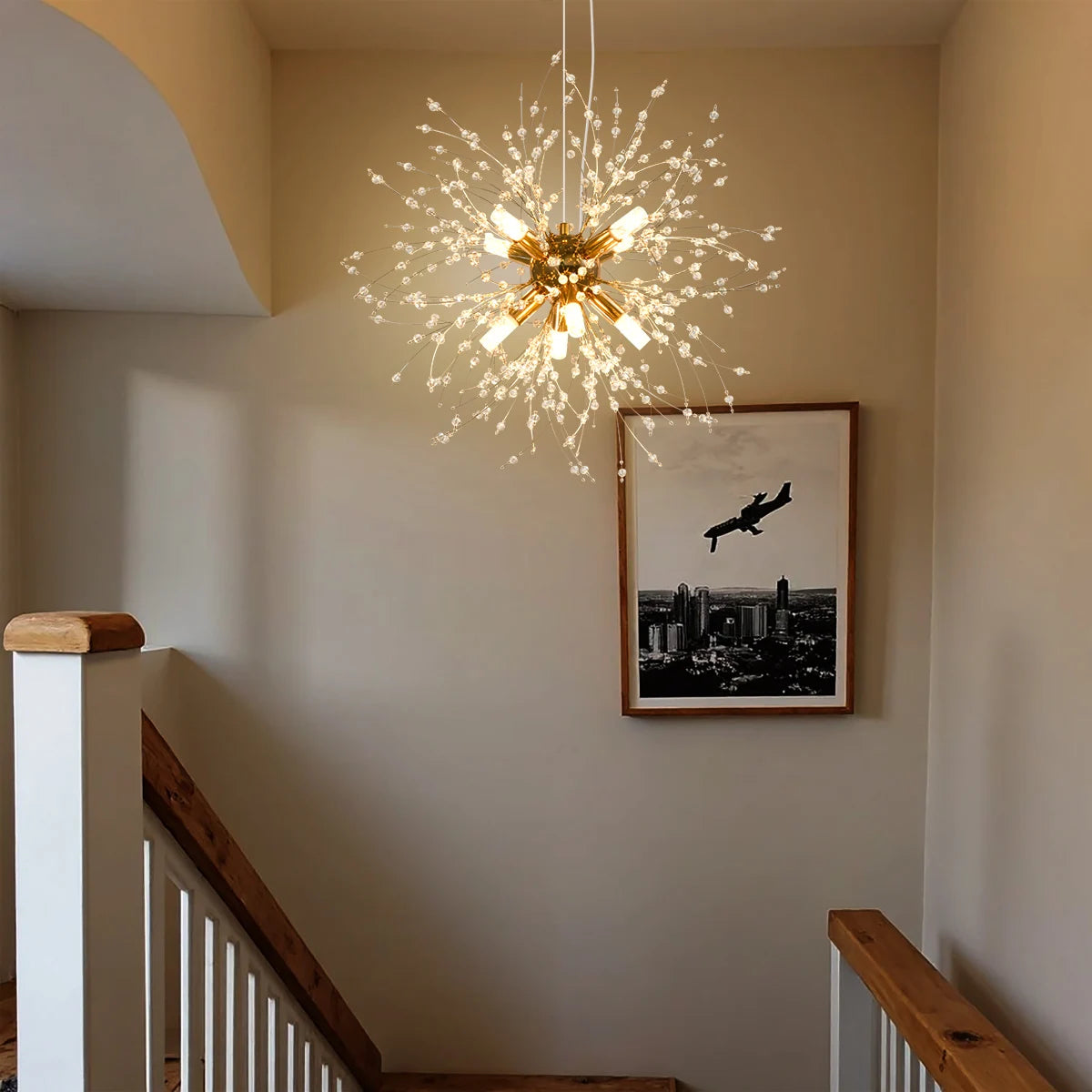 Crystal Dandelion Chandelier With G9 Bulbs Pendant Light For Living Room