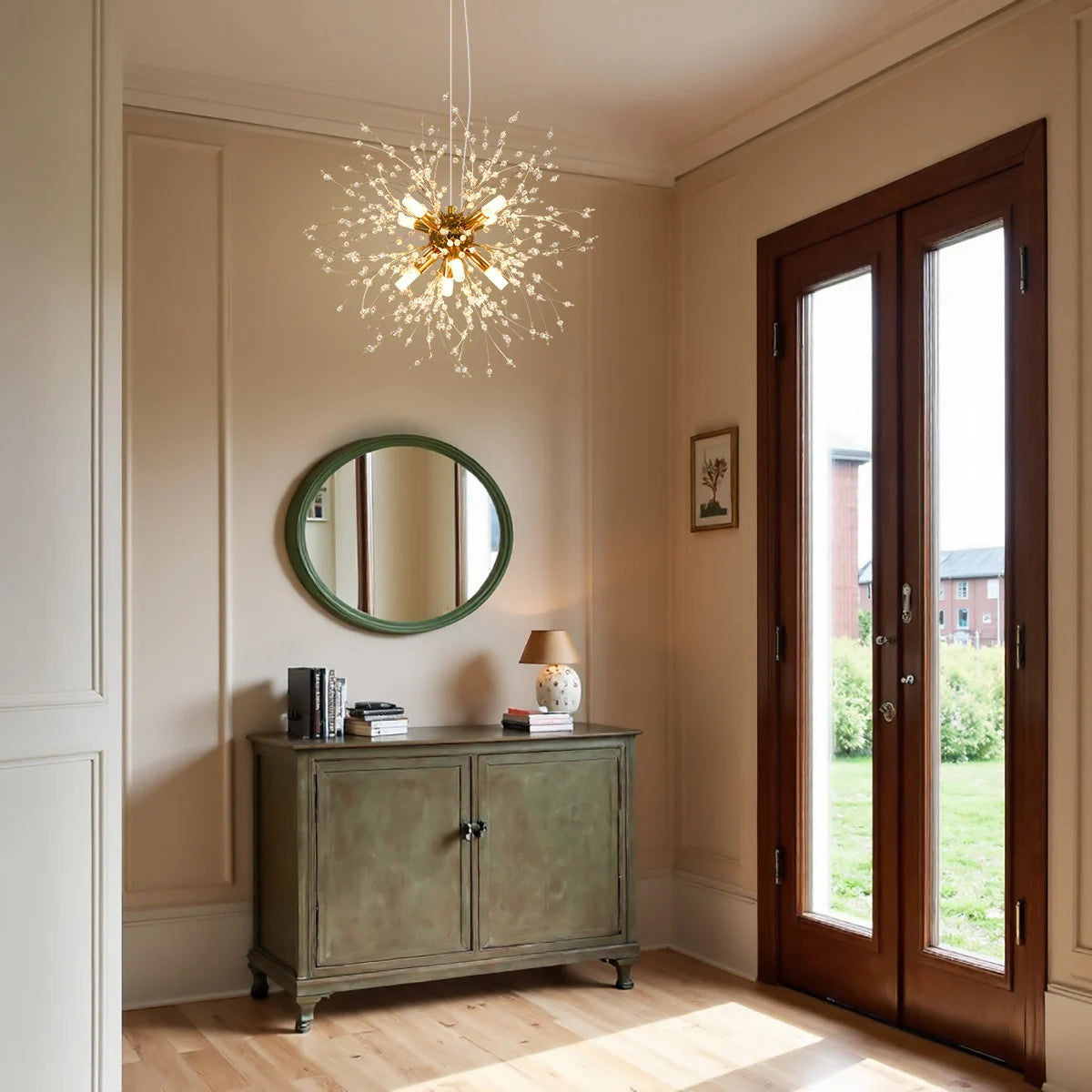 Crystal Dandelion Chandelier With G9 Bulbs Pendant Light For Living Room