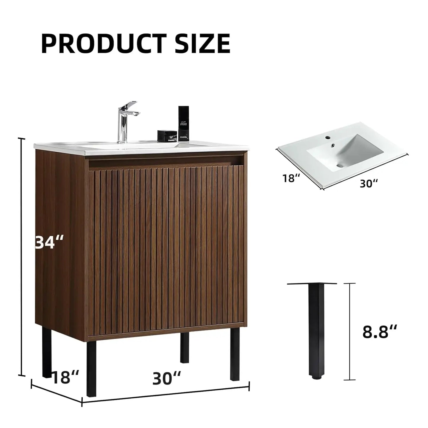 Bathroom Vanity With Sink Modern Wall Mount Space Saving