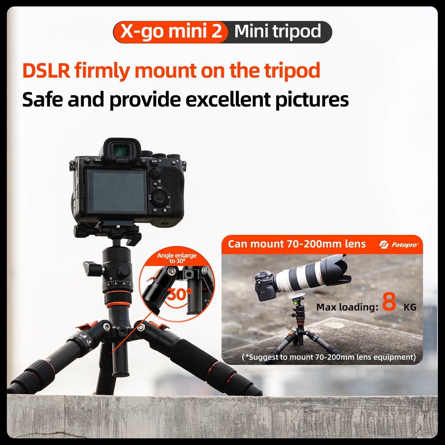 Fotopro X-GO MINI2 Mini Tripod with Ball Head for Cameras