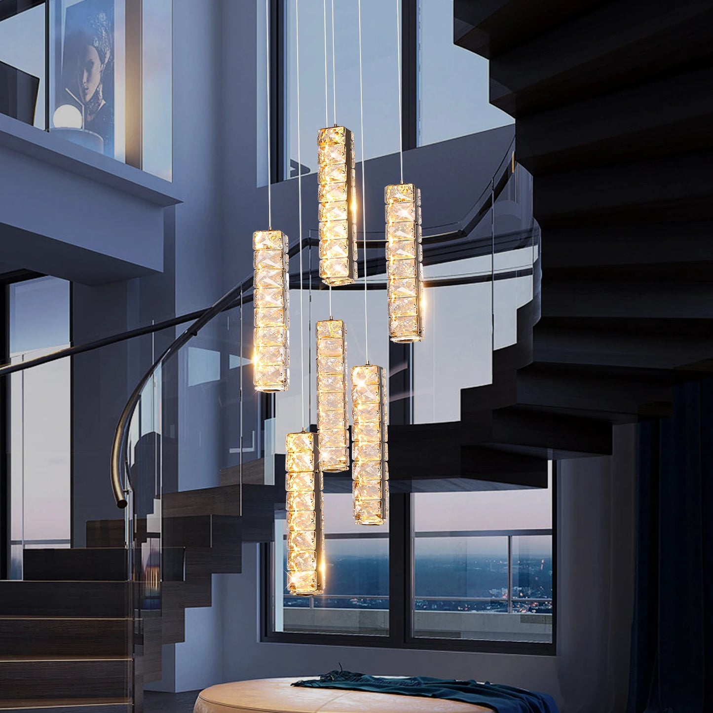 VETRULUS Nordic Crystal LED Pendant Lamp for Living Room