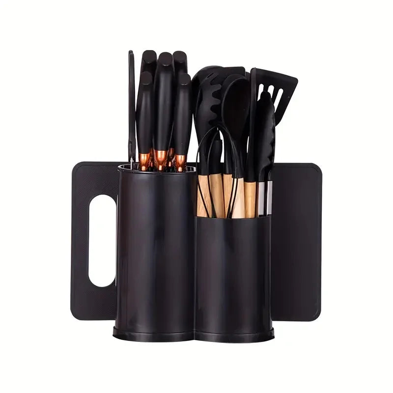 Stainless Steel Knife Set With Scissors And Cutting Board