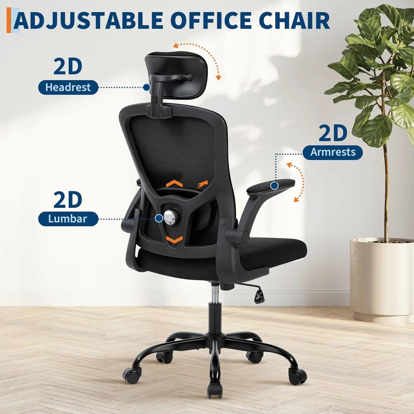HobbyLane Ergonomic High Back Mesh Desk Office Chair With Headrest