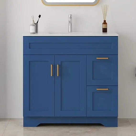 Modern Bathroom Vanity And Sink Combo With Storage Drawers