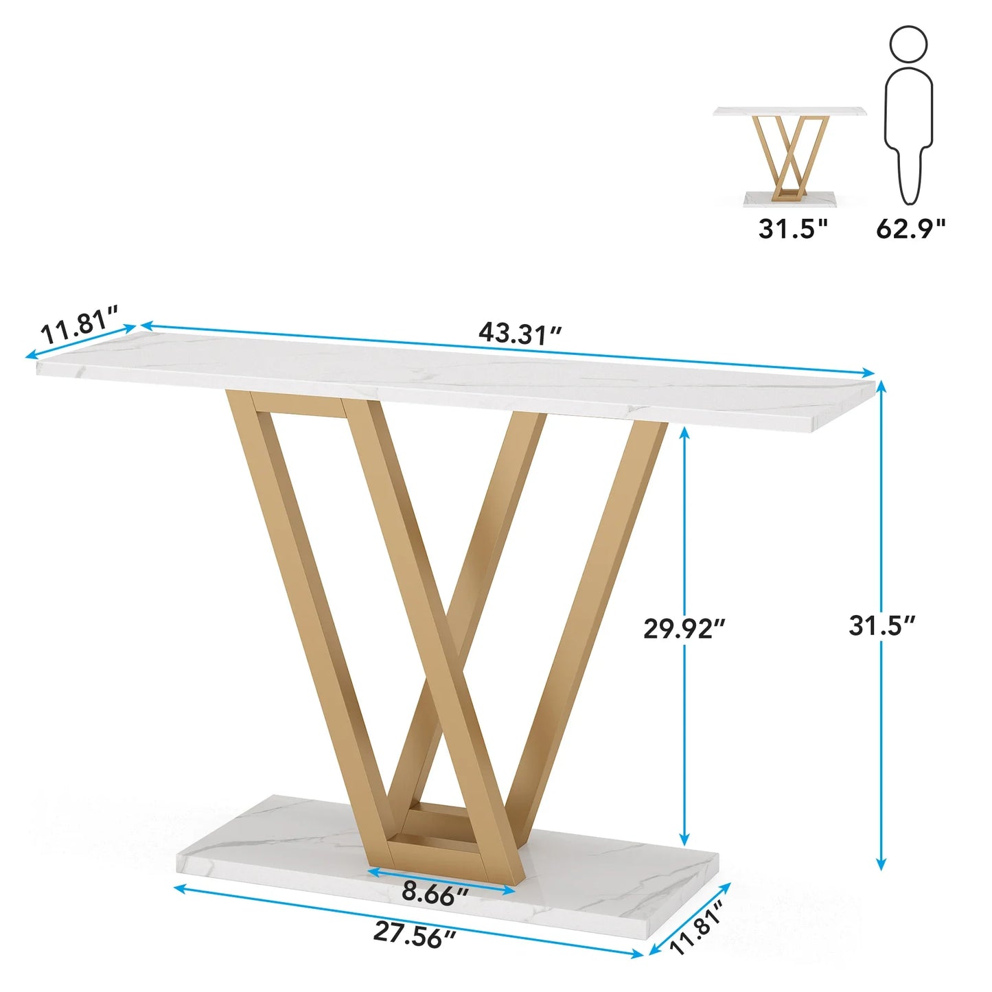 Tribesigns Industrial Console Table for Entryway, Hallway, and Living Room