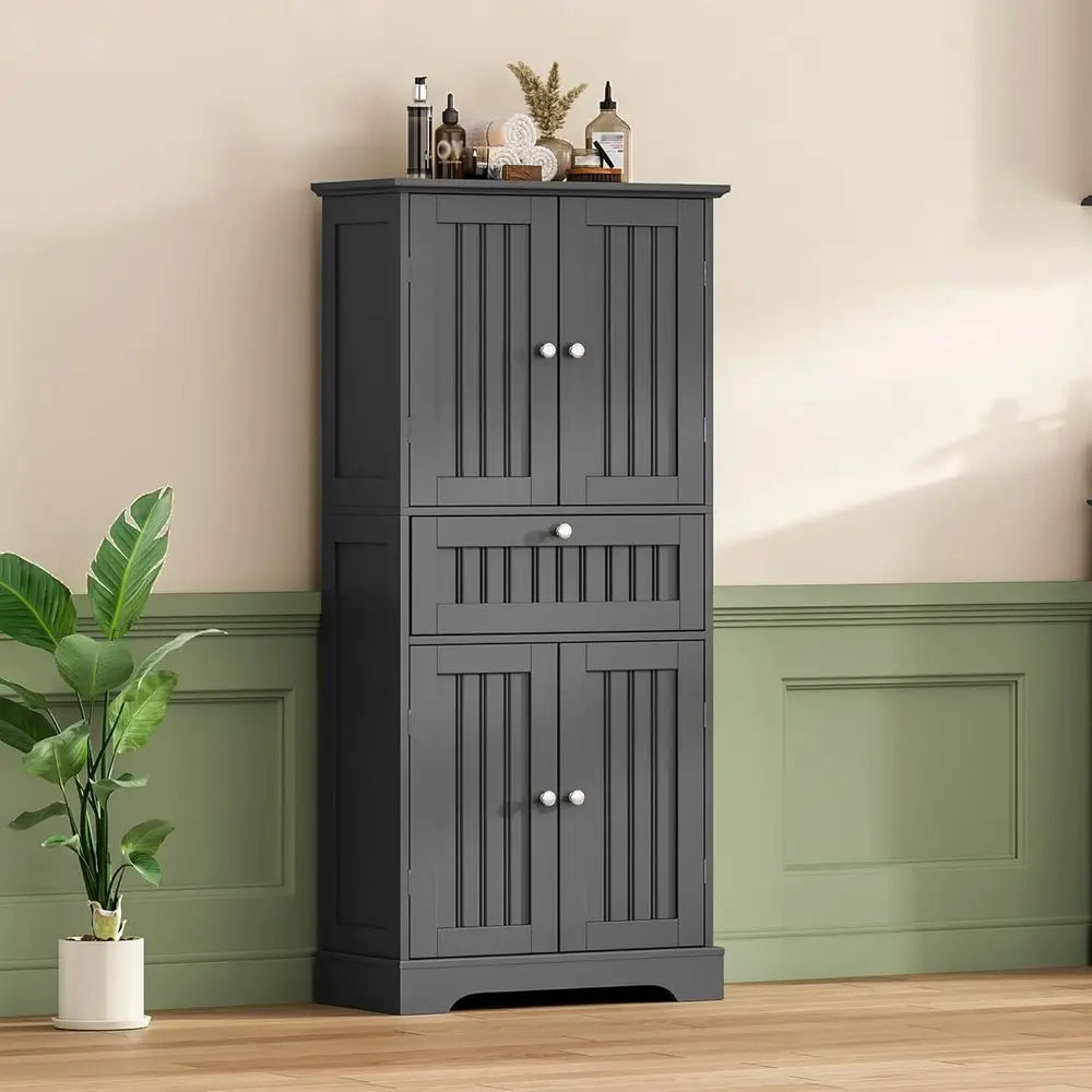 RBXC Tall Bathroom Floor Cabinet With Drawer And Shelves