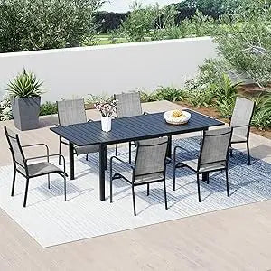 All-Weather Rattan Patio Dining Set With Wood Table And Removable Cushions