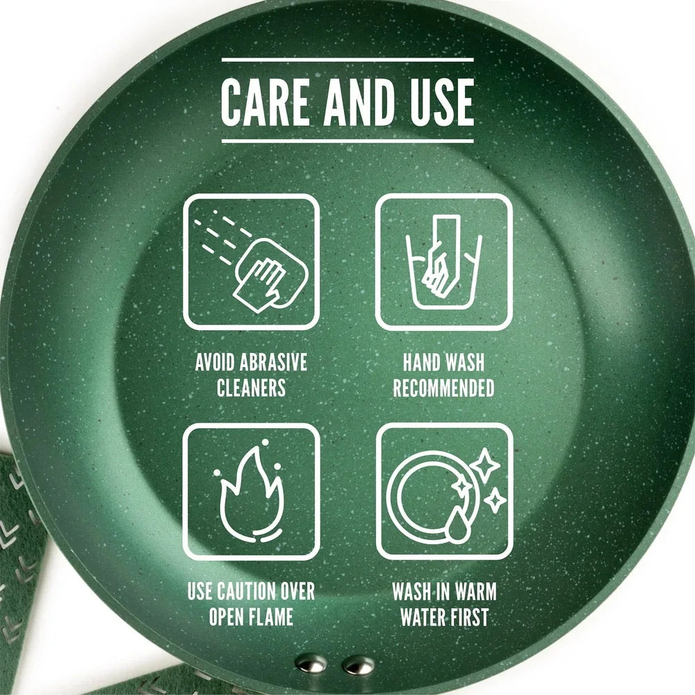 Nonstick 10 Inch Fry Pan Granite Collection Dishwasher Safe Durable Aluminum Induction Safe Cookware Kitchen Essential Easy